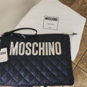 Moschino Black Logo Wristlet